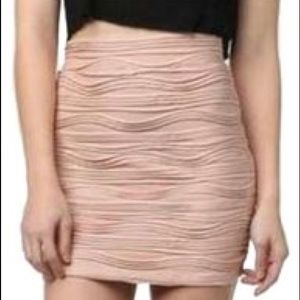 Ivory Textured Mini Skirt